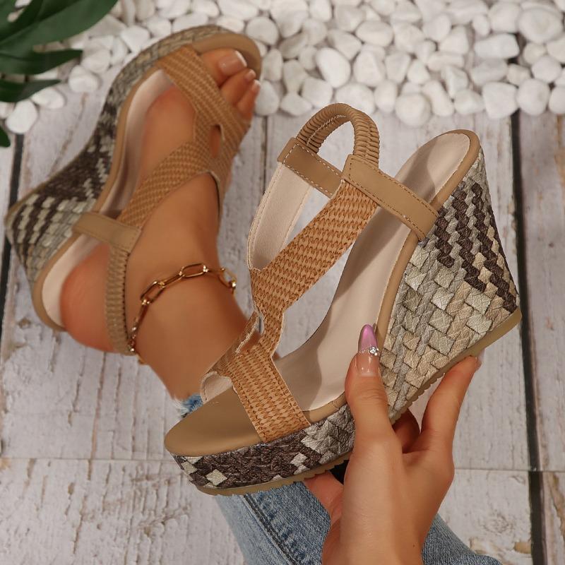 Women’s Rome-Style Open-Toe Platform Wedge Sandals Breathable Large Size