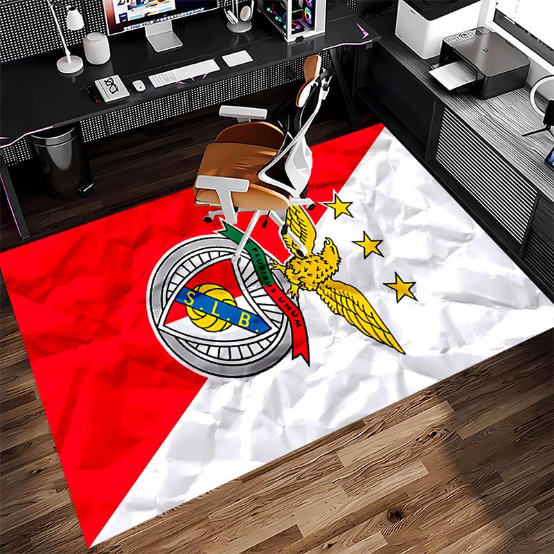 1pc Sport Lisboa e Benfica Print Area Rug - Soft,Washable Non-Slip Indoor Mat for Office Chairs,Living Room,Home Office Decorative Rug