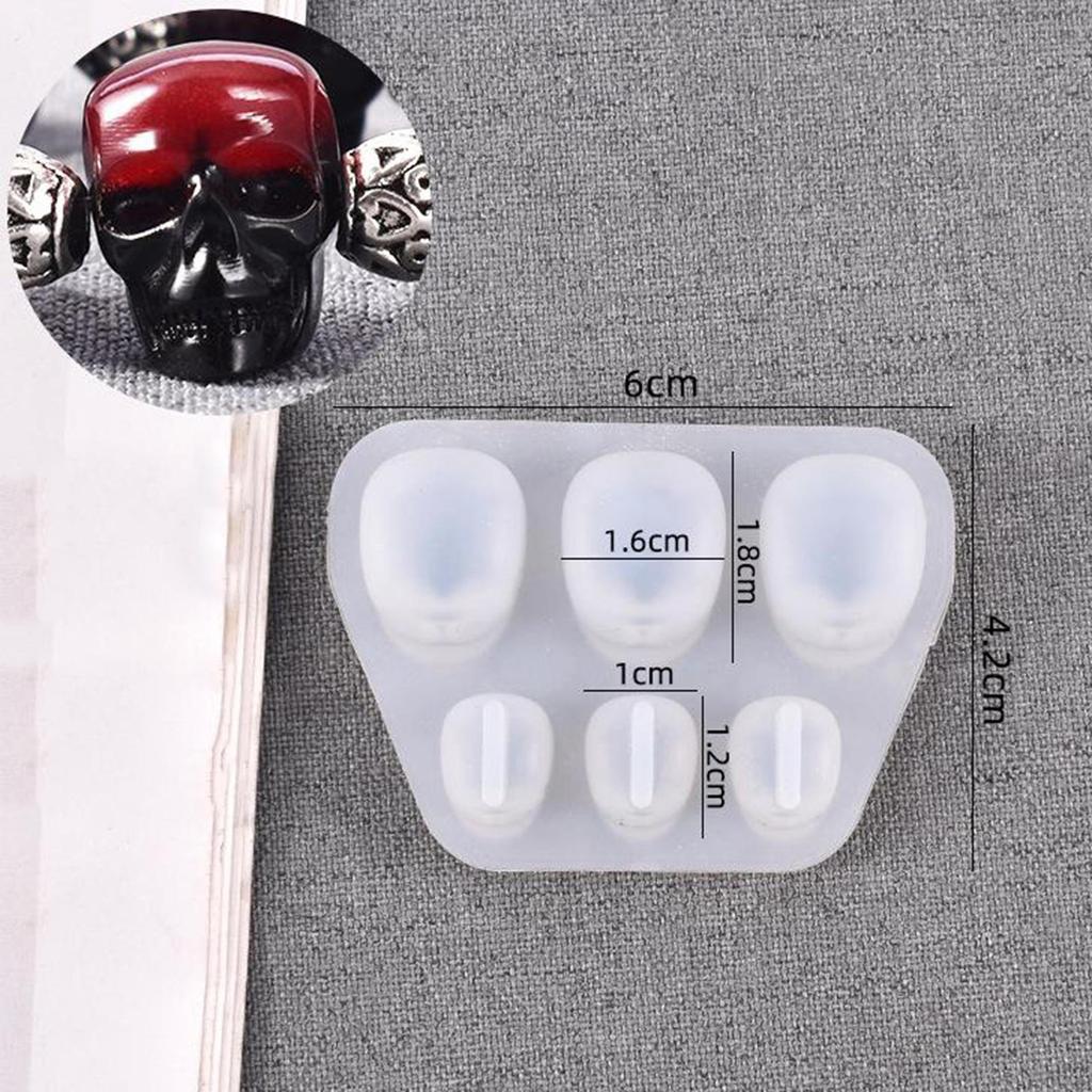 3Pcs/Set Skull Silicone Resin S Skeleton Head Epoxy Casting for Halloween Jewelry Making Craft Tools