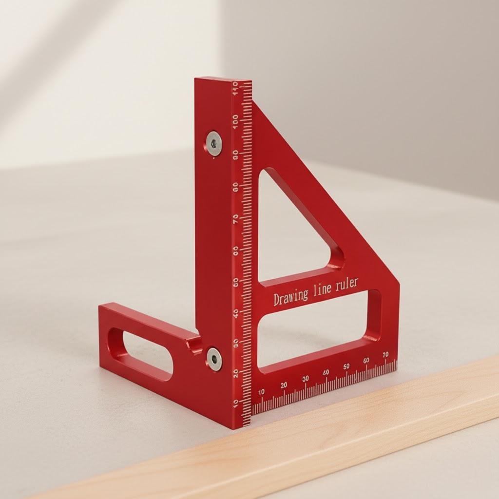 

Aluminum Alloy 45 90 Degree Triangle Ruler Multifunctional Woodworking Angle Ruler Drawing Measuring Tool for DIY Carpenter красный