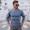 6624 Men's T-Shirts Pure Color Cotton Men's Slim Seven-point Sleeve Raglan T-shirt Round Neck Hit Color Sports Fitness Hip Hop