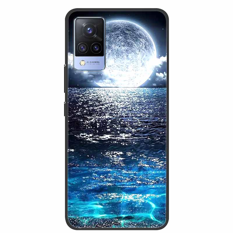 For Vivo S9 V21 V21e Case Black Silicone Back Cover Case For Vivo V21 S9 V21e Phone Cases Cover V 21 e S 9 Funda Coque Cartoon