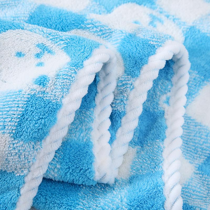 Towel New Jacquard Coral Fleece Bear Plaid Bath Towel Household Adult Children Soft Absorbent Bath Towel