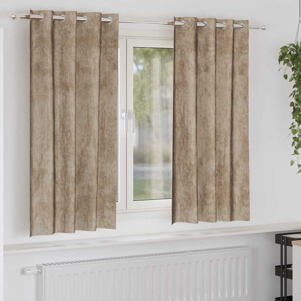 vidaXL Samtvorhänge 2 stk. Champagner 175 x 140 cm Samt beige