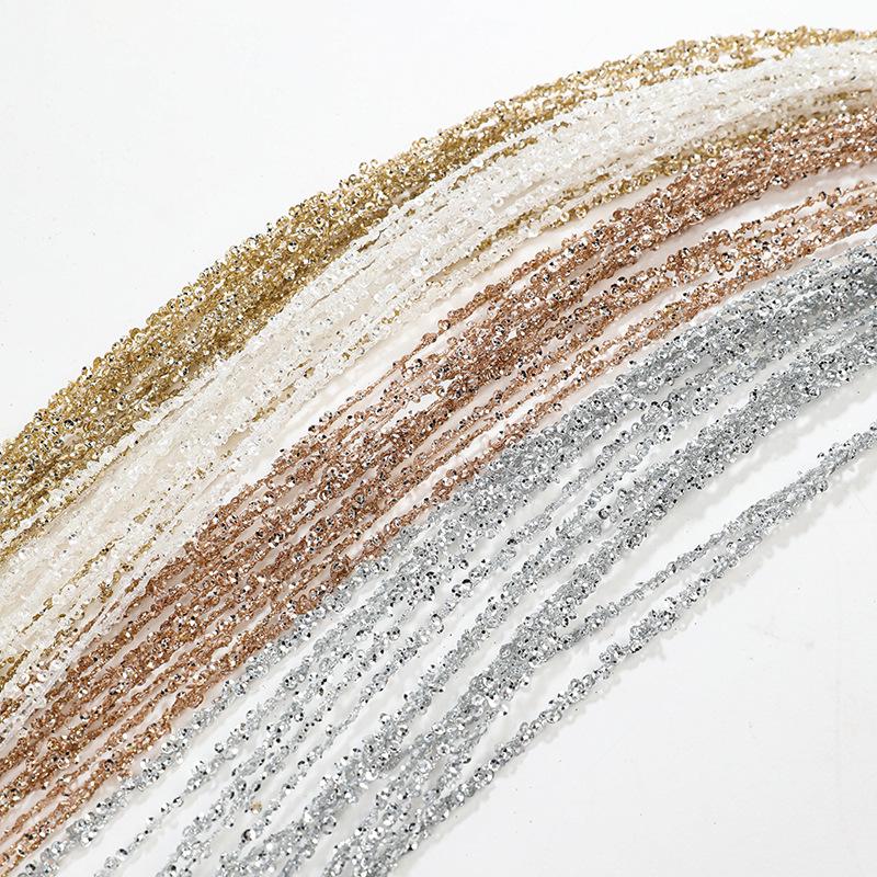 90CM Sequin Insert Wheat Ear Tassel for Christmas Tree and Floral Arrangements