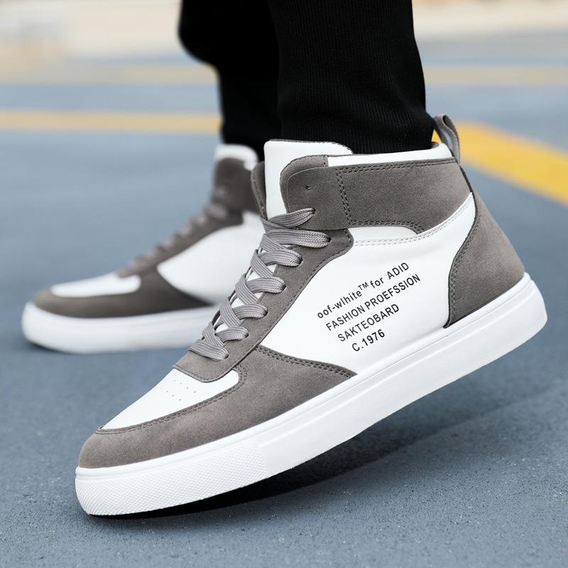 Fashion Trendy Youth High Top Casual Shoes for Men Platform Shoes Autumn New Student Boards Shoes Outdoor Wear-resiatant Tennis Sneakers