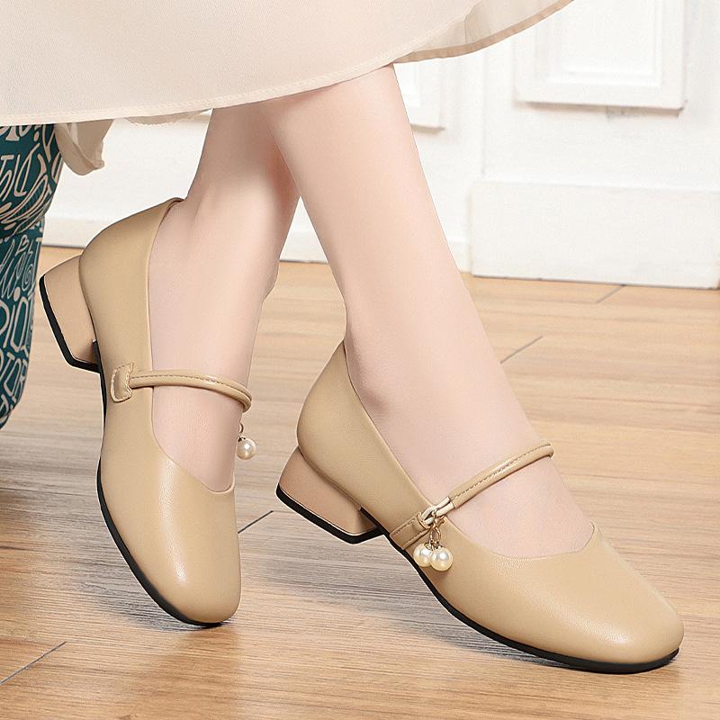 

Мода 2024 Весна Новый Бренд Женские Туфли На Массивном Каблуке Элегантные Модные Туфли Женские Туфли На Высоком Каблуке Босоножки Без Застежек На Среднем Каблуке Мюли 41