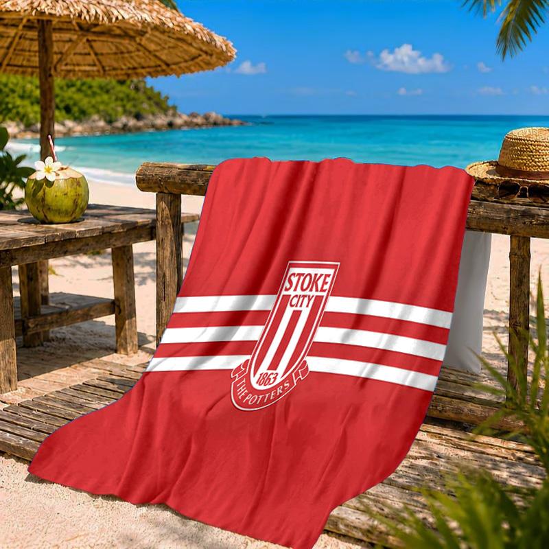 Stoke Football Club Beach Towel Microfiber Beach Towel, Lightweight and Quick-Dry, for Summer Travel, Swimming Pool Fan Birthday Gift