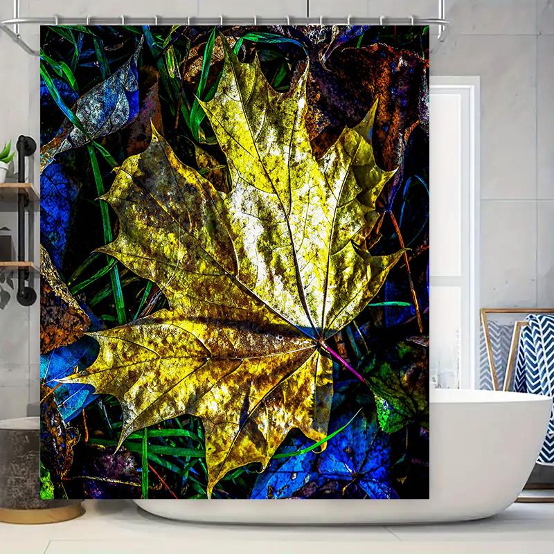 

Роскошная шторка для душа с листьями Осенние листья Декоративный коврик для ванной Шторка для душа 90x180cm