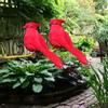 10 Pieces Artificial Red Simulated Foam Birds for Lawn, Garden, Outdoor Decoration, Each with Clip, Suitable for Garden Flower Arrangements,