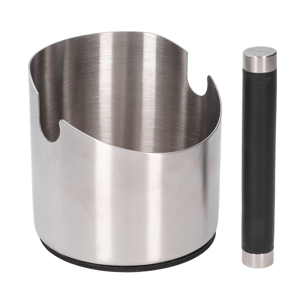 Stainless Steel Coffee Dump Bin Rubber Base Espresso Knock Box Stainless Steel Knock Box  Home Use
