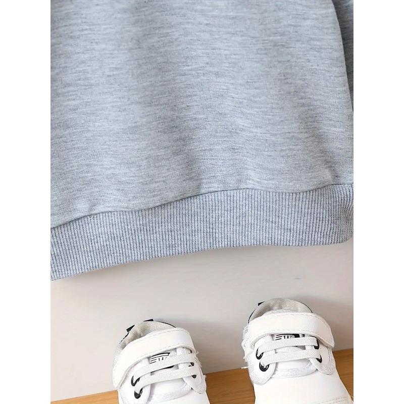 European Size Cute Printed Pattern Baby Unisex Comfortable and Simple Round Neck Hoodie