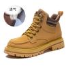 Leather big yellow boots 2025 autumn new women's platform thick heel thin short boots casual Martin boots fashion women's boots