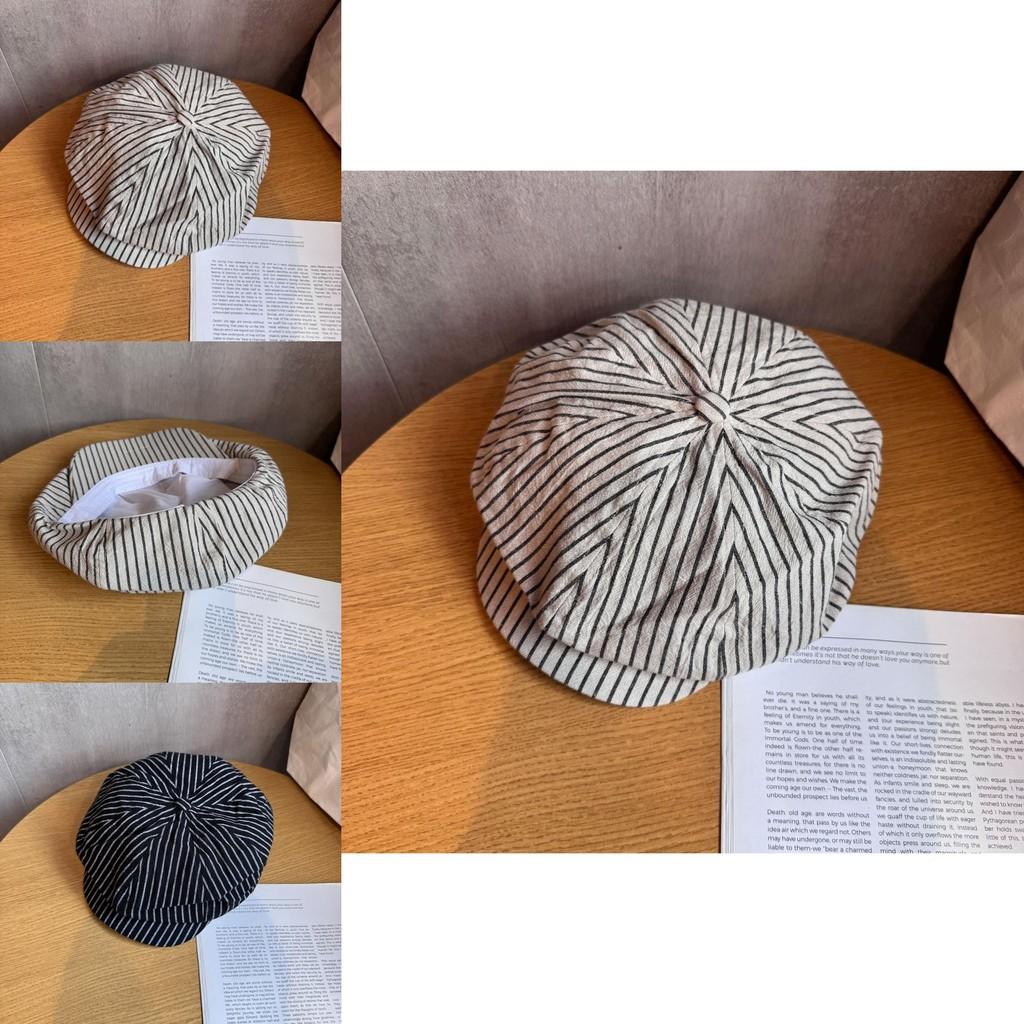 Artistic Retro Eight Sided Hat With Breathable Cotton Fabric For Ladies Sunshade And Style