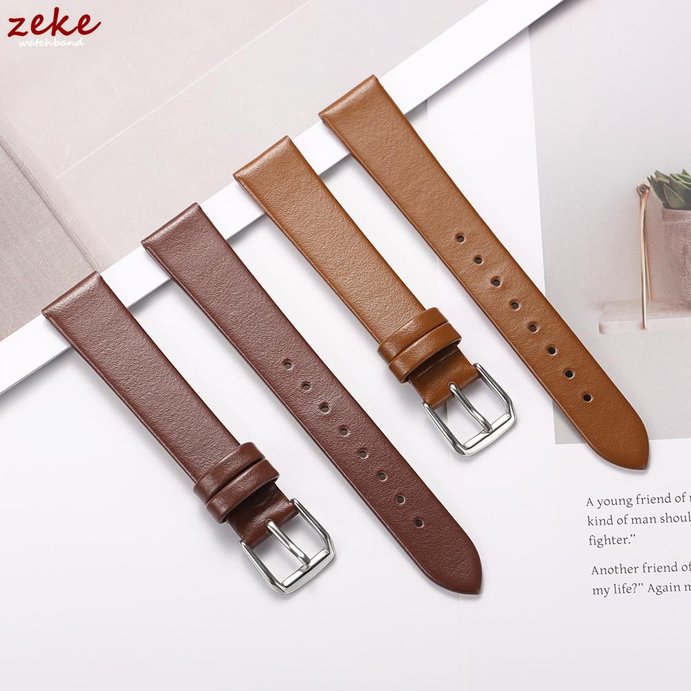 Wristband 10/12/14/16mm Watch Strap Universal Ultra-thin Leather Watchband Women Men Soft Silm Correas Bracelet with Steel Clasp