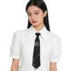 Student Pre Tied Neck Ties Preepy Look Pearls Star Metal Chain Dark Tie Cravat Neck Wear Accessories