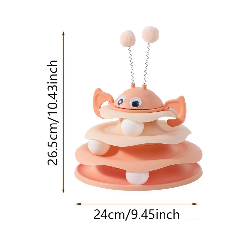 Katzen Interaktives Spielzeug 3-stöckiger Drehturm mit Bällen Selbstspiel Katzenspielzeug Indoor-Spiele zur Bereicherung und Stimulation von Kätzchen