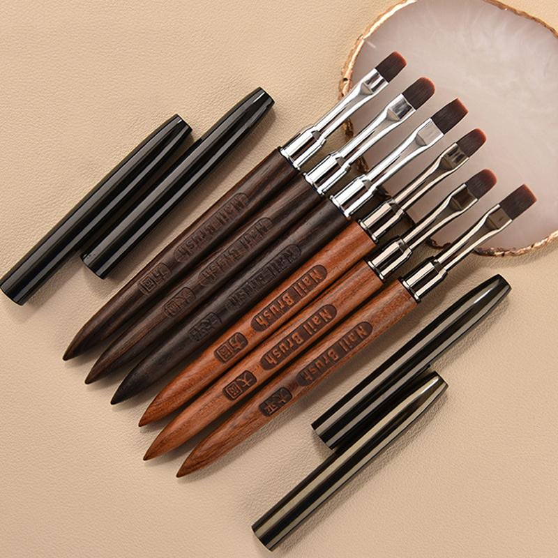 Nail Liner Brush Wooden Handle Reusable Anti-Slip French Lines Flower Painting Brush Diy Fine Details Manicure Tools