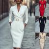 Women's Fashionable French-inspired Sophisticated Elegance Socialite - Waist-cinched Dress