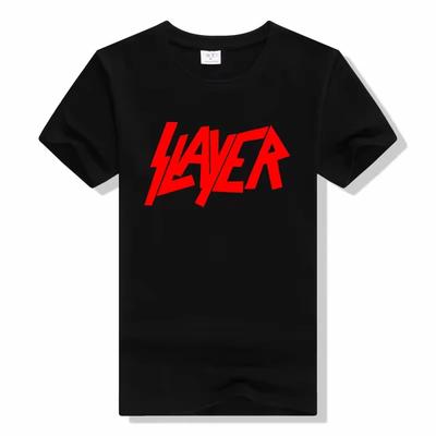 Camiseta de banda de metal Slayer con estampado de moda urbana, cuello redondo, manga corta, algodón, rock, talla grande, unisex, de alta calidad.