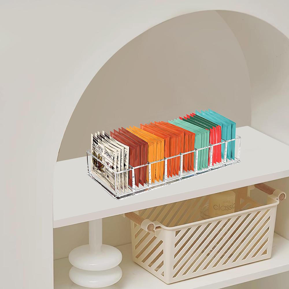 Acrylic Tea Bag Storage Box Coffee and Tea Bag Storage Box Office Desktop StorageBox Tea Sugar Storage Supplie Kitchen Organizer