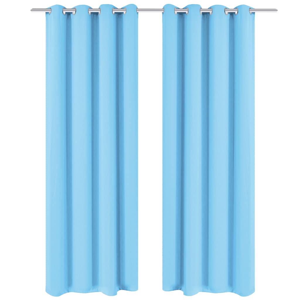 vidaXL Verdunkelungsvorhänge 2 Stk. mit Metallösen 135 x 175 cm Türkis türkis