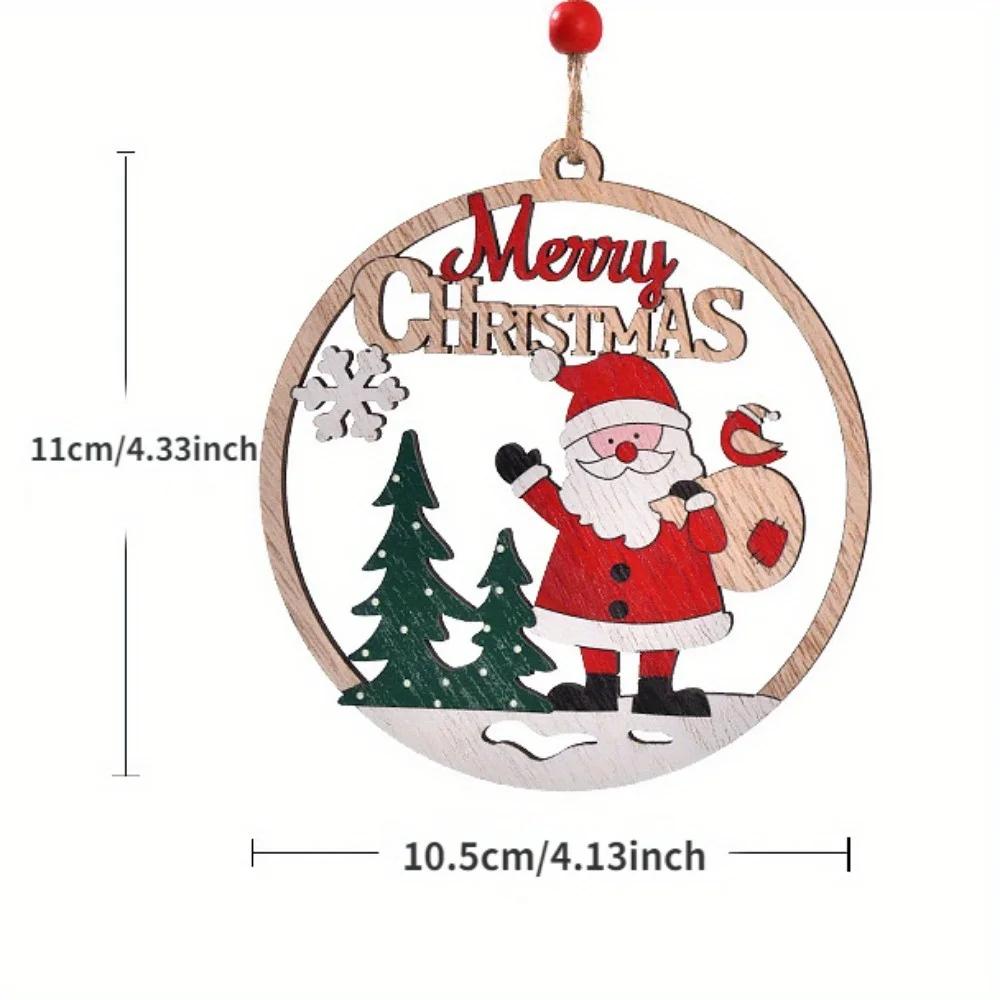 Pendants Christmas Decorations Wooden Pendants Hollowed-out Old Man Hang Out Decorations Christmas Tree Decorations Home Decor
