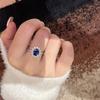 New 925 Sterling Silver Ring Beautiful Blue Gemstone for Women Wedding Jewelry Engagement Charm Party Fashion High Quality Ring