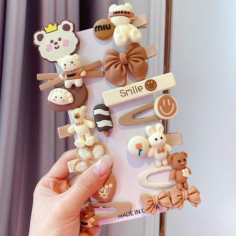 Set of 50 Pink Cute Hair Clips – Sweet Girly Bangs Clips, Japanese Cartoon Hair Accessories