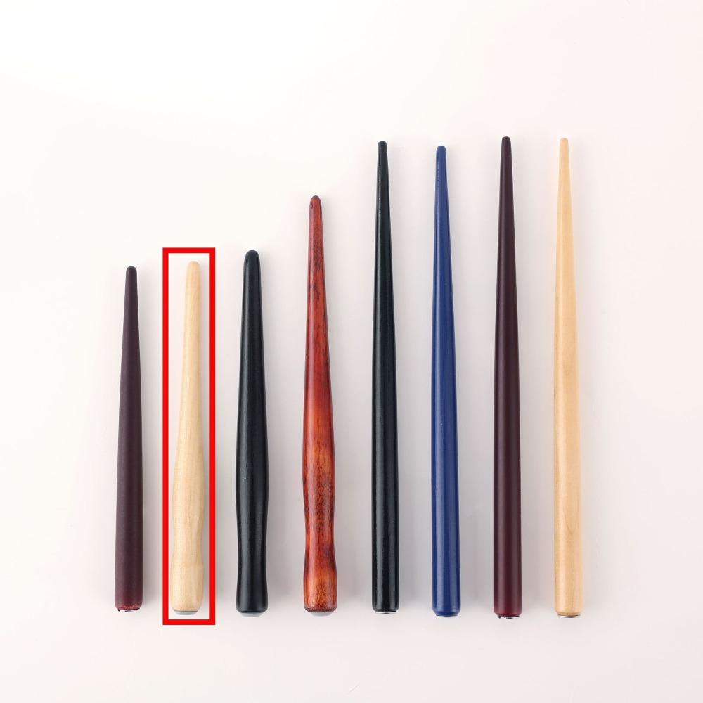 

1pcs Portable Wooden Rod Dip Pen Stainless Steel Tip Calligraphy Pen Signature Pen Office Business