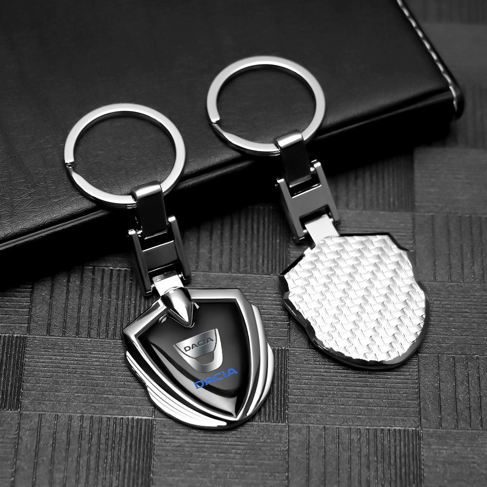 3D Metal Alloy Car Keychain Logo Auto Decoration Accessories For Dacia Duster Logan Dokker Lodgy 2 Sandero Comfort Jogger Spring