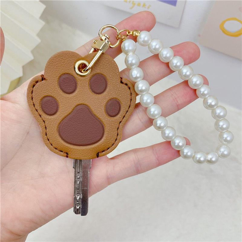 Personalized Cat Paw Keychain: Cute Women's Access Card Holder & Key Cover for Home and Vehicle