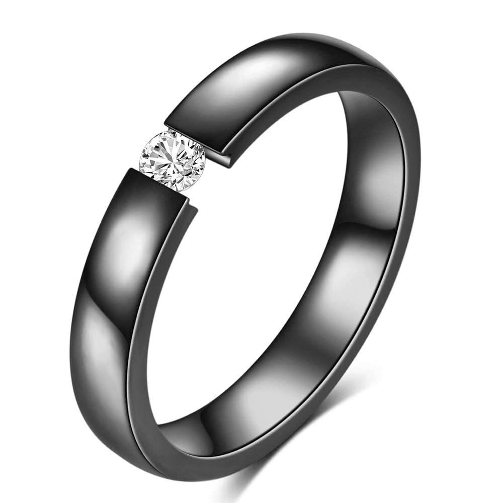 Fashion Wedding Jewelry Bands for Couples Black Stainless Steel Rings for Women Men Boy Girl Party Accessories Wholesale