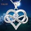 Heart Necklace for Women Romantic I Love You Forever Cubic Zirconia Heart Pendant Necklace for Valentine's Day Anniversary Gift