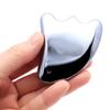 Terahertz Mineral Gua Sha Medium Feather for Body and Scalp Skin Facial Health and Beauty [GOLD STONE] Plate, Size, Shape, Massage, Care, Slimming,