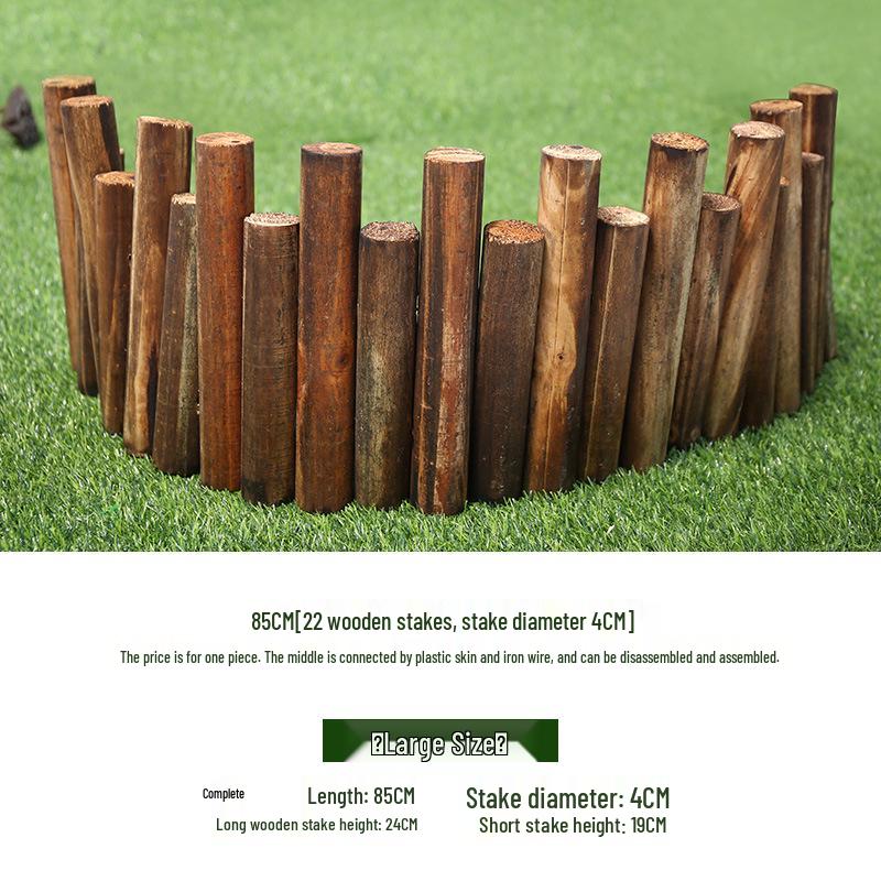 Outdoor Anticorrosive Wooden Garden Fence with Stakes