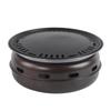 Round Stainless Steel Charcoal Grill for Home and Commercial Use - Japanese Yakiniku Style, Enclosed Design for Tea Boiling