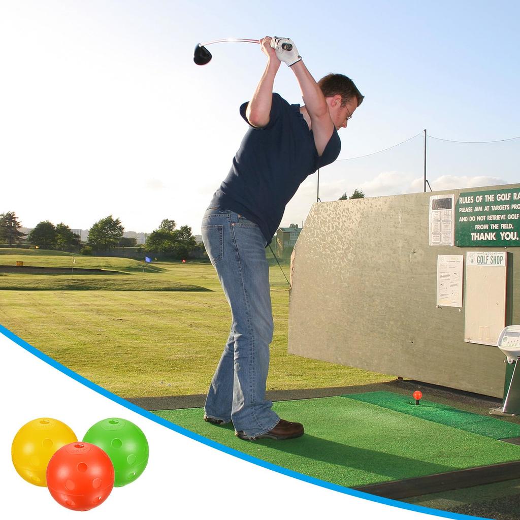 PATIKIL Golf Practice Pack of 42mm Limited Flight Plastic Golf Training Hollow Airflow Golf Balls for Driving Range Swing Practice and Pet Red Balls,