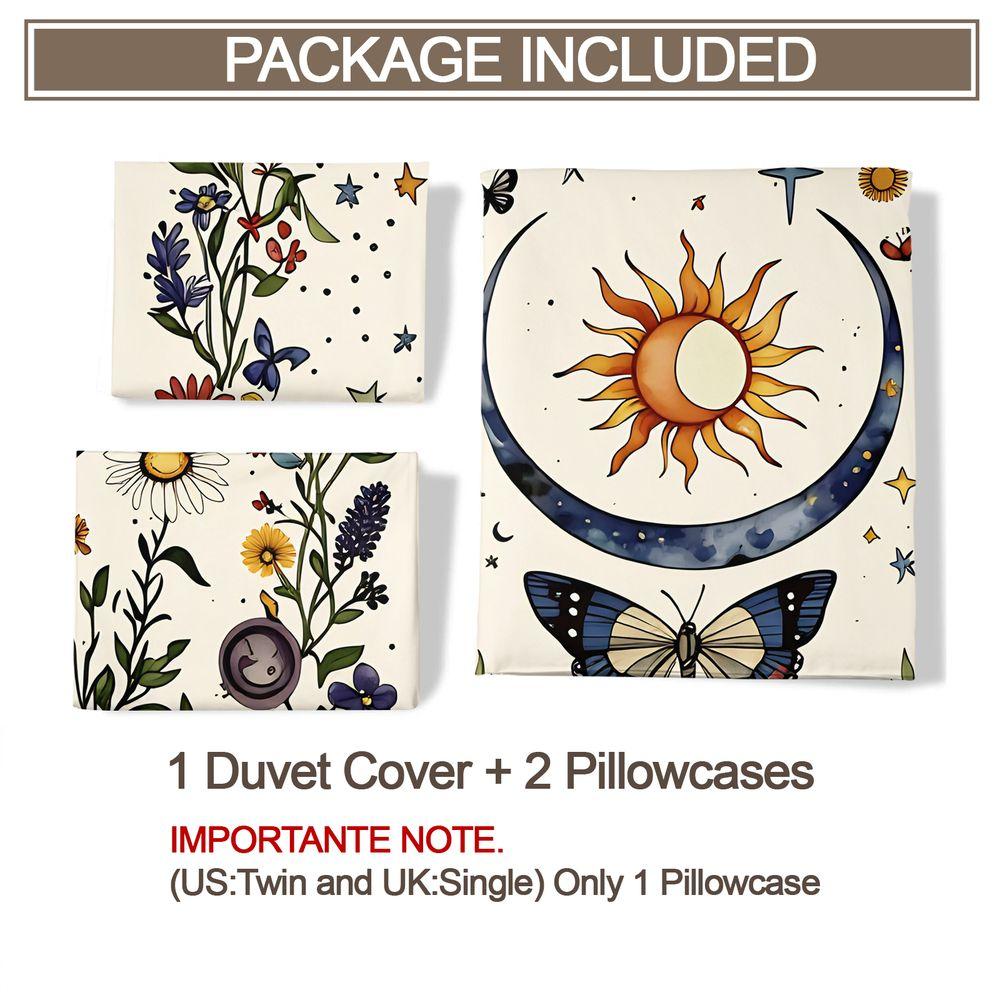 Butterfly Duvet Cover Set Botanical Floral Bedding Set Digital Print Microfiber Comforter Cover Home Decor