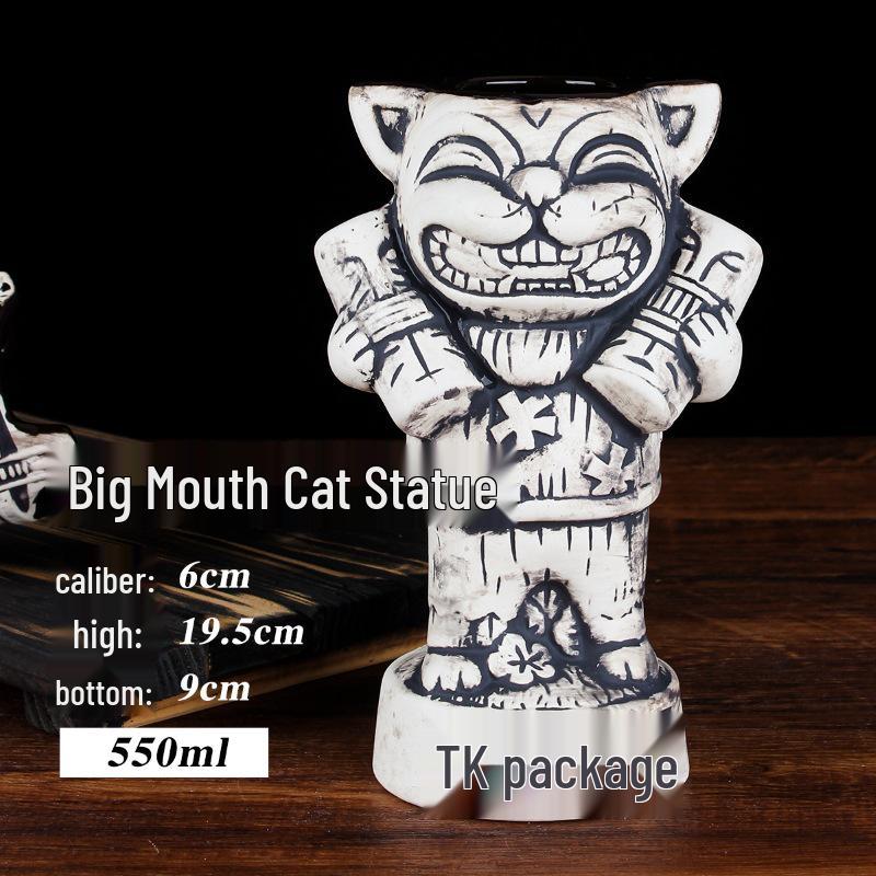 Hawaiian Tiki Zombie Skull Ceramic Cocktail Glass