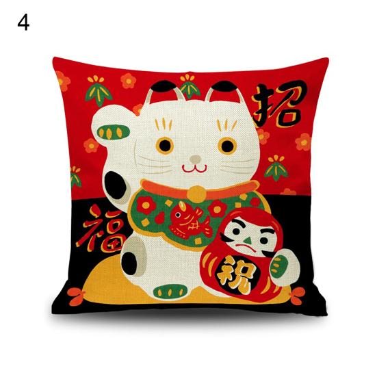 Cartoon Cat Printing Household Pillowcase Pillow Cover Decorative Pillowslip