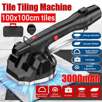 600W 3000mAh Fayans Fayans Makinesi Ayarlanabilir 100kg Emebilir Zemin Döşeme Aracı Fayans Vantuz Zemin Duvar +2 Pil + Çanta
