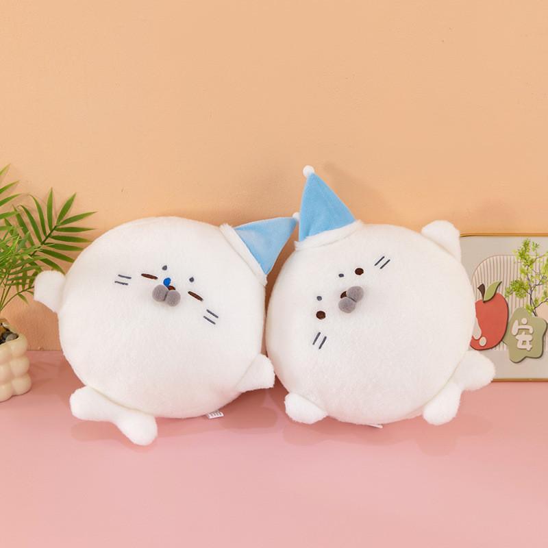 Cute Seal Stuffed Animal Hand Warmer Cushion For Student Desk And Bed Decor
