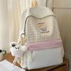 Schoolbag Japanese Ins Niche Trendy Cool Plaid Versatile Junior High School High School College Student Schoolbag Large Capacity Travel Backpack