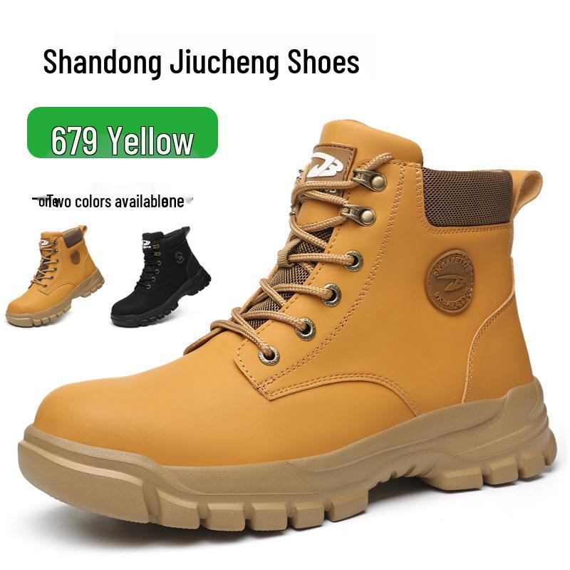 Men's Steel Toe Work Boots - Four-Season, Anti-Smash, Puncture-Resistant, Durable Construction Safety Shoes