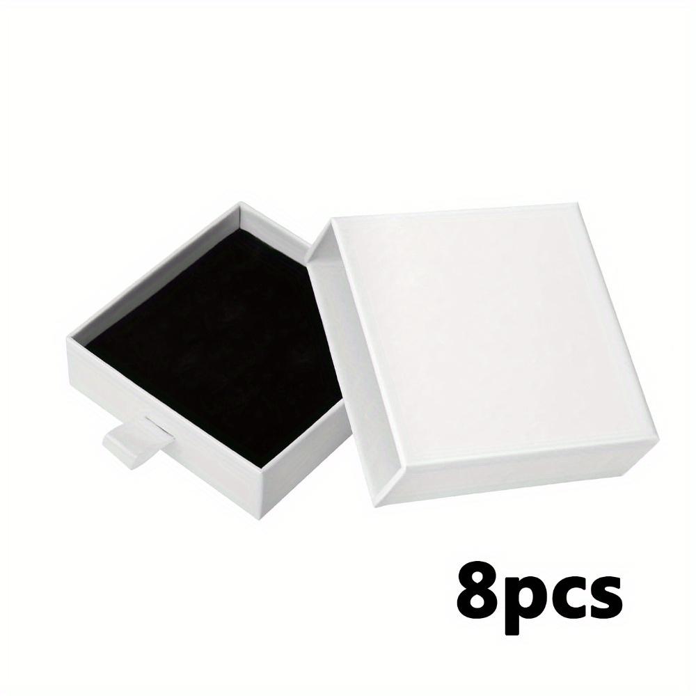 

8 шт. картонных ящиков для показа ювелирных изделий, черные подарочные коробки, плотная бумажная коробка, подарочная упаковка для ювелирных изделий, подарочный футляр с губкой, вставка и крышки для ожерелья, кольца 8pcs 8*8*3.2cm белый