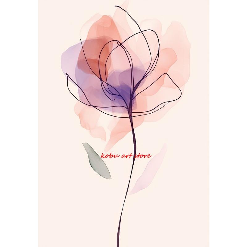 Abstract Watercolor Lotus Flower Posters Prints Colorful Floral Botanical Canvas Painting for Living Room Decor Wall Art Picture