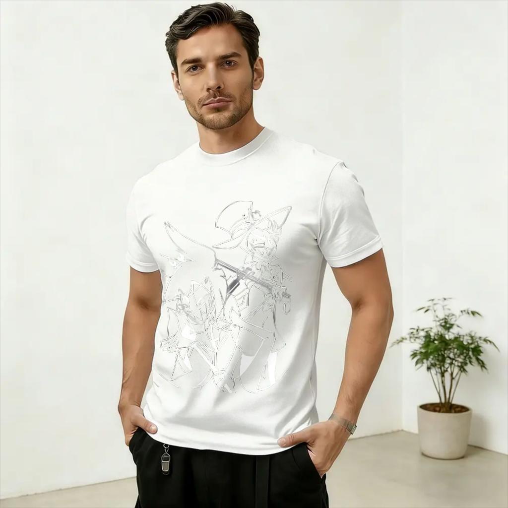 Hazbins Hoteling Vox TShirt Unisex Novelty Cotton Tees Round Collar Short Sleeve T Shirt Birthday Present Clothing