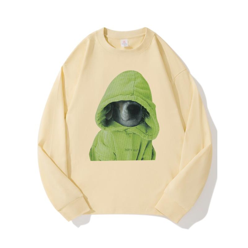 

Осенняя одежда для собак с шапкой и длинными рукавами из чистого хлопка, новый мужской и женский топ, весенний внутренний слой, базовая рубашка, футболка с круглым вырезом и длинными рукавами XXL бежевый