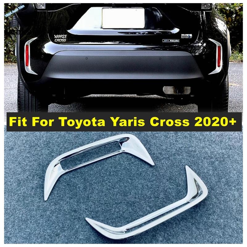 Car Styling For Toyota Yaris Cross Rear Fog light Lamp Cover Trim Foglamp Frame Sticker Exterior Accessories